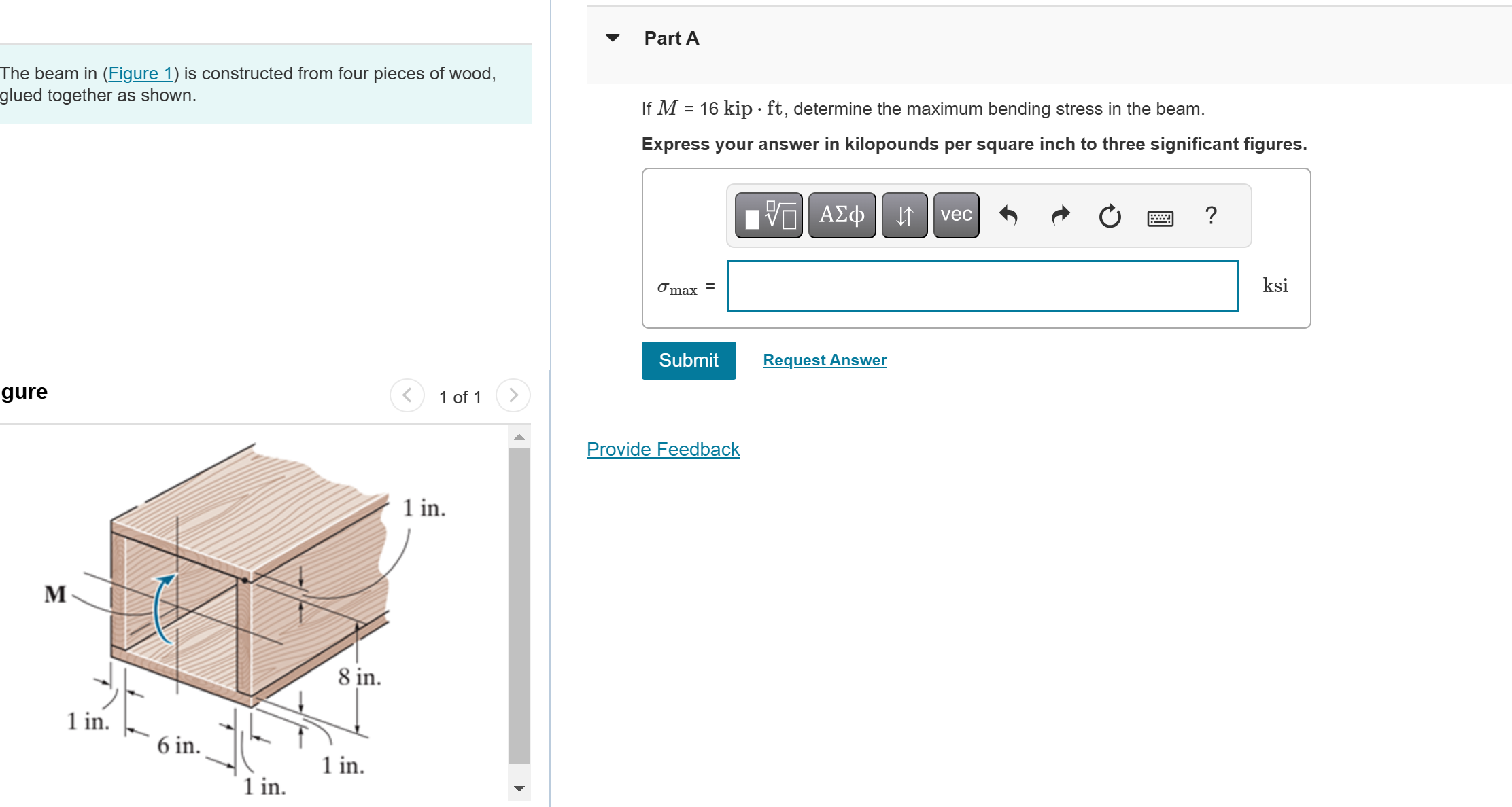 The beam in ( Figure 1 ) is constructed from four