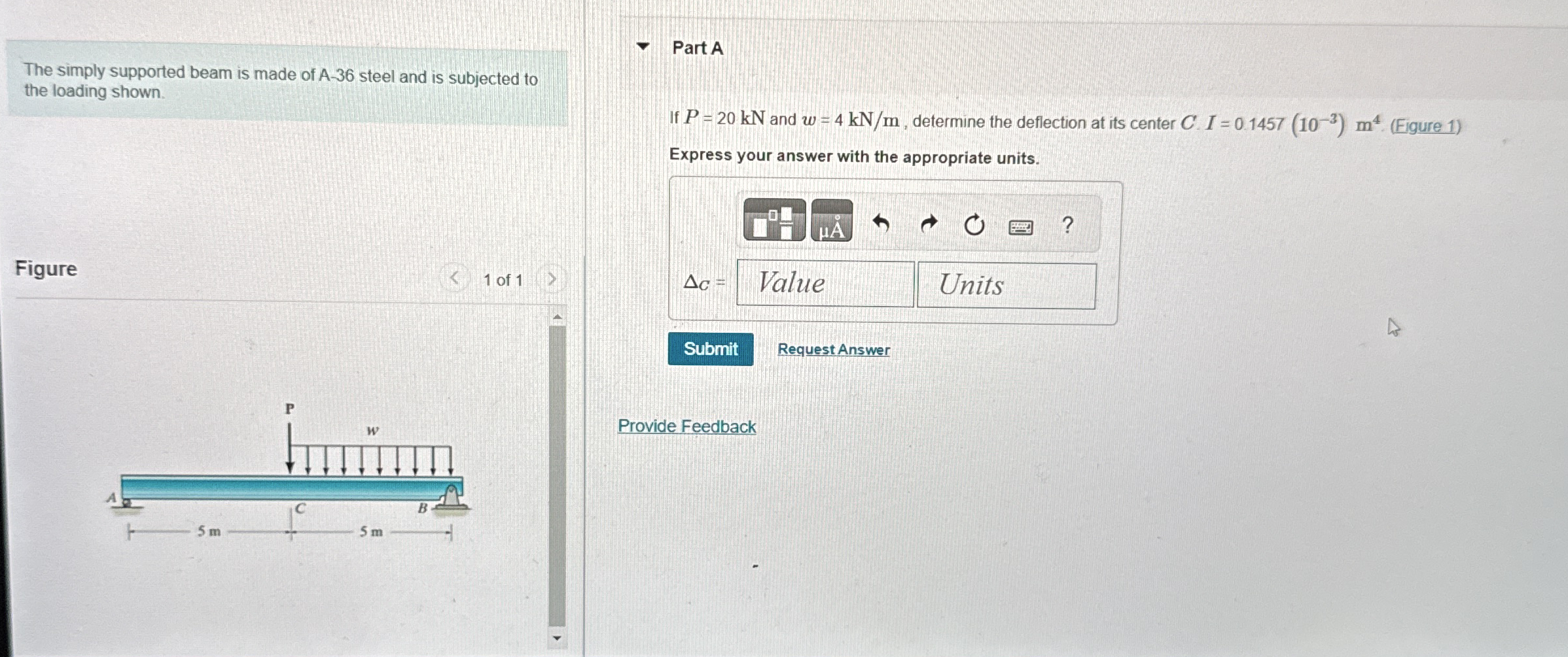 The simply supported beam is made of A - 3 6