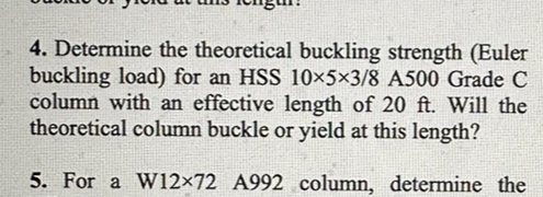 Determine the theoretical buckling strength (