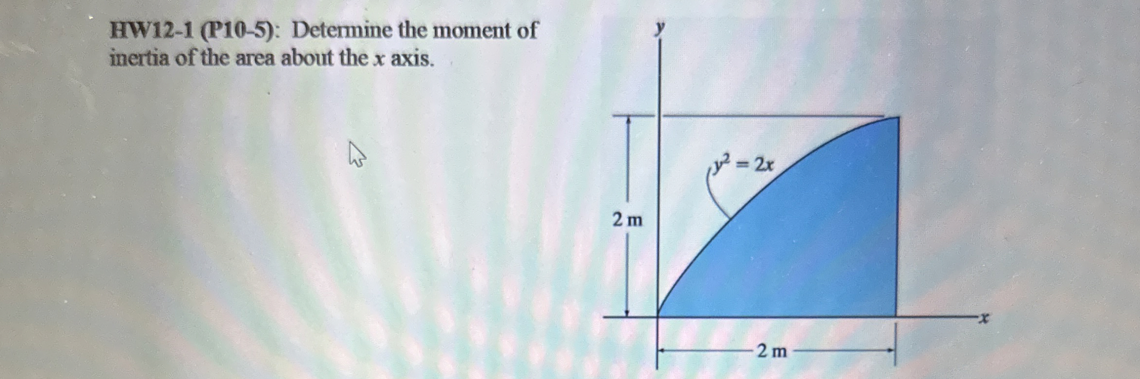 HW 1 2 - 1 ( P 1 0 - 5 ) : Determine the moment