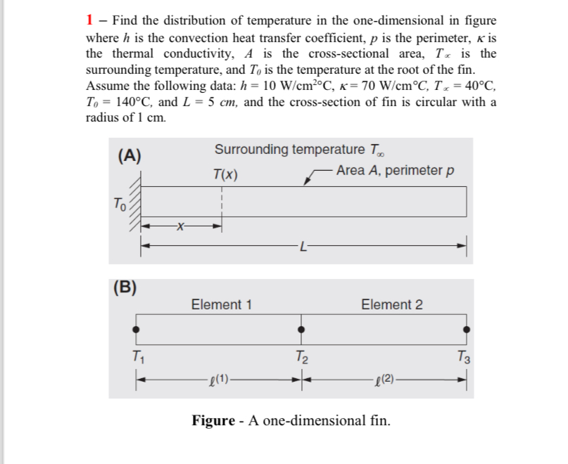 1 - Find the distribution of temperature in the