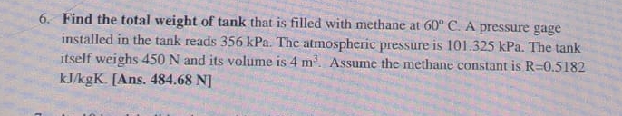 Find the total weight of tank that is filled with