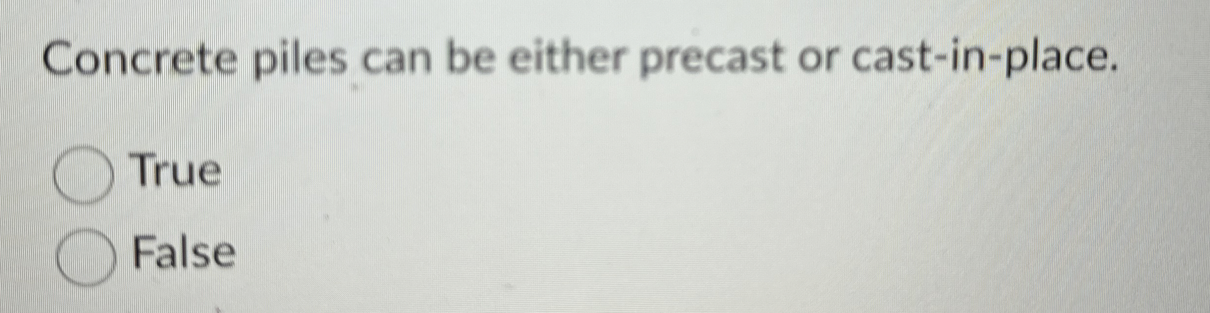 Concrete piles can be either precast or cast - in