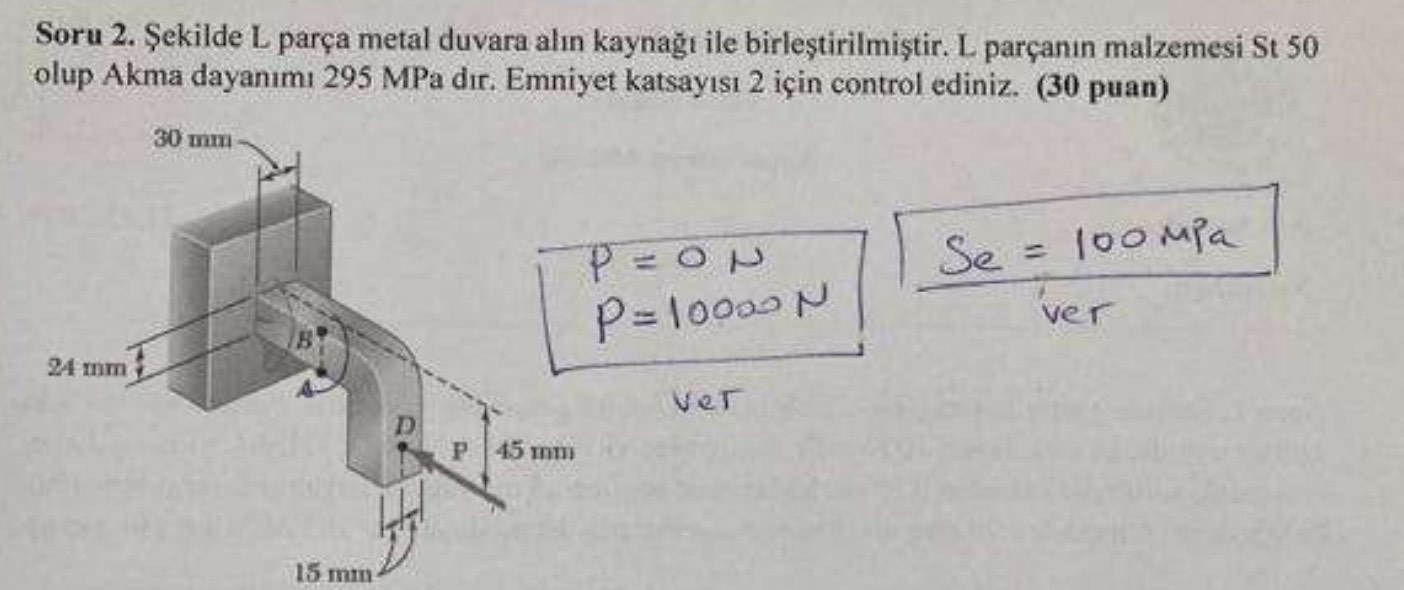 Soru 2 . ekilde L par a metal duvara al n kayna