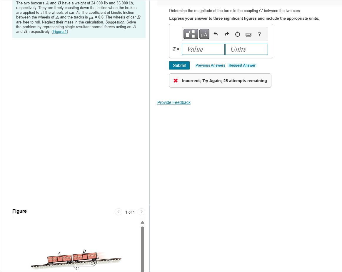 The two boxcars A and B have a weight of 2 4 0 0