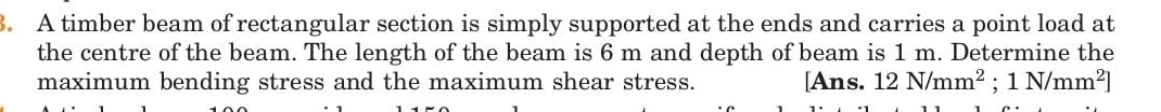 A timber beam of rectangular section is simply