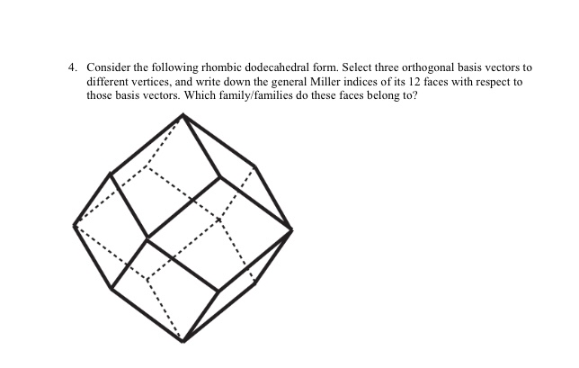 Consider the following rhombic dodecahedral form.