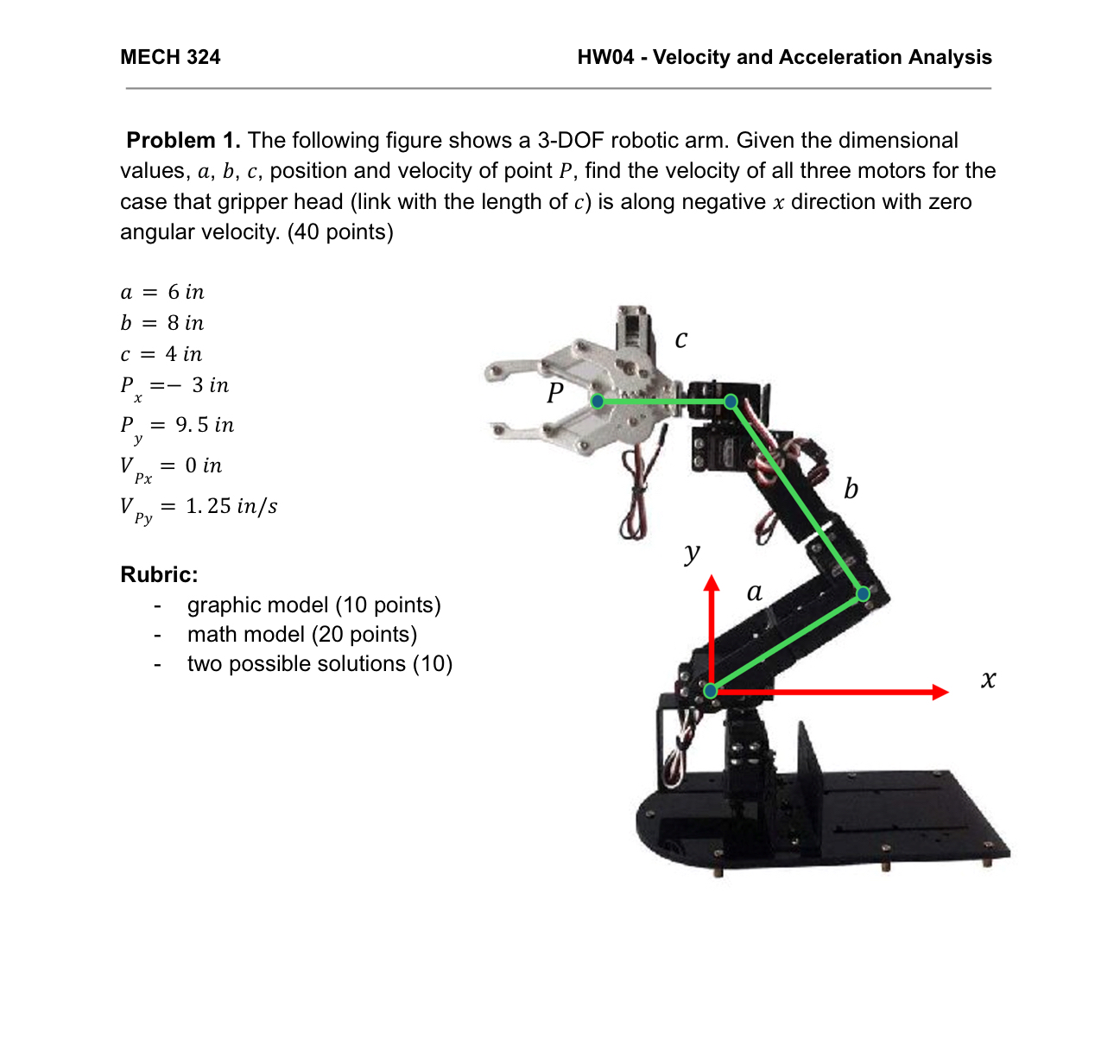 MECH 3 2 4 HW 0 4 - Velocity and Acceleration