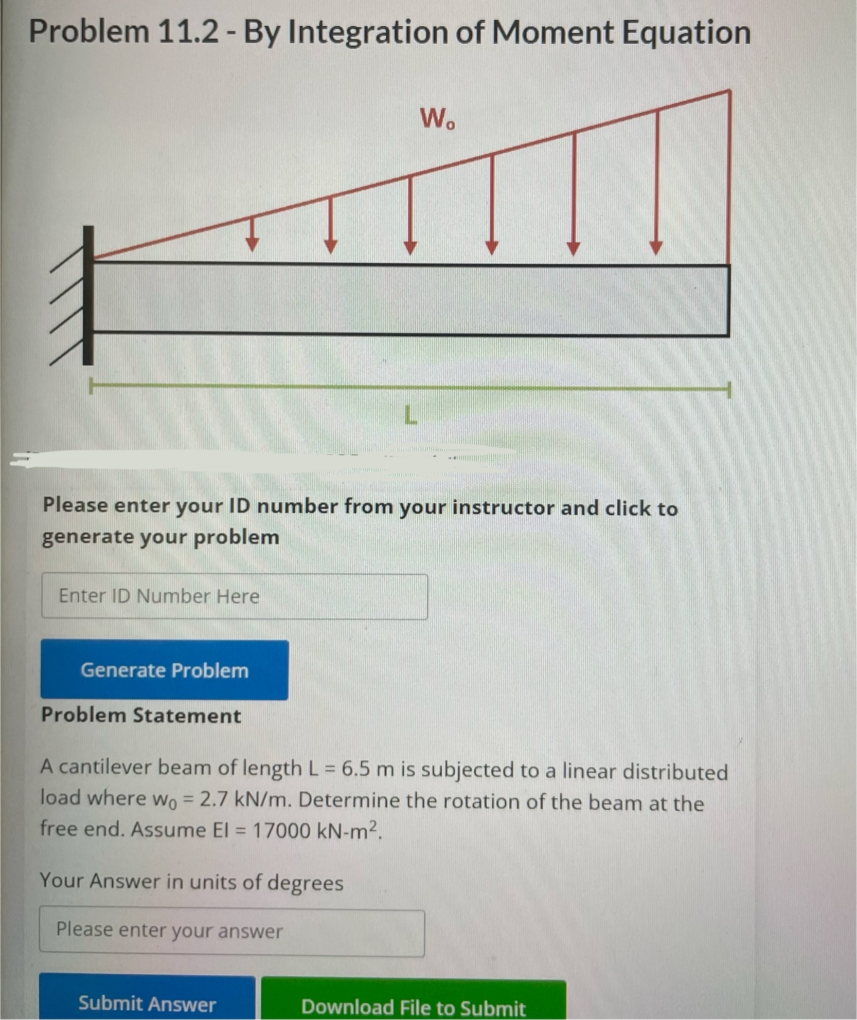 Problem 1 1 . 2 - By Integration of Moment