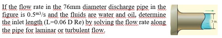 If the flow rate in the 7 6 mm diameter discharge