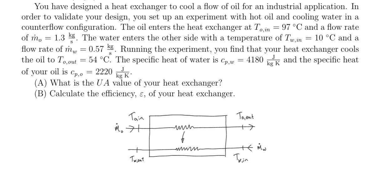 You have designed a heat exchanger to cool a flow
