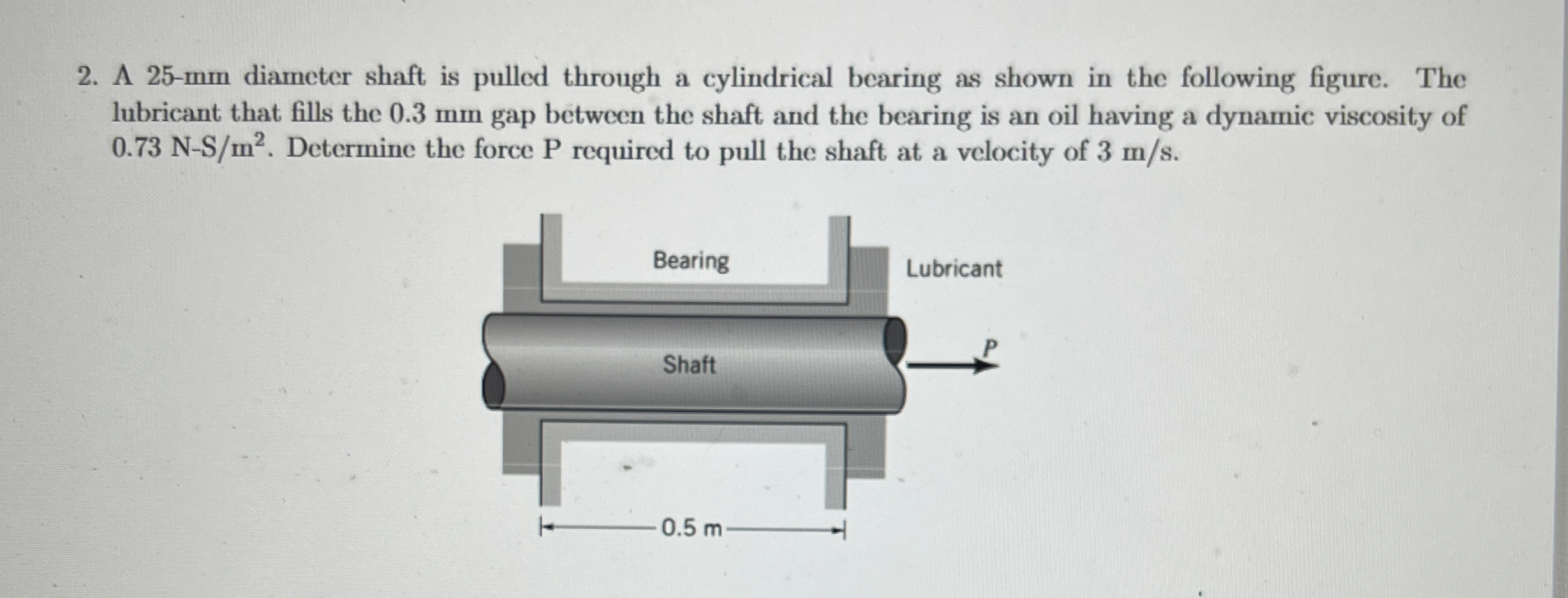 A 2 5 - m m diameter shaft is pulled through a