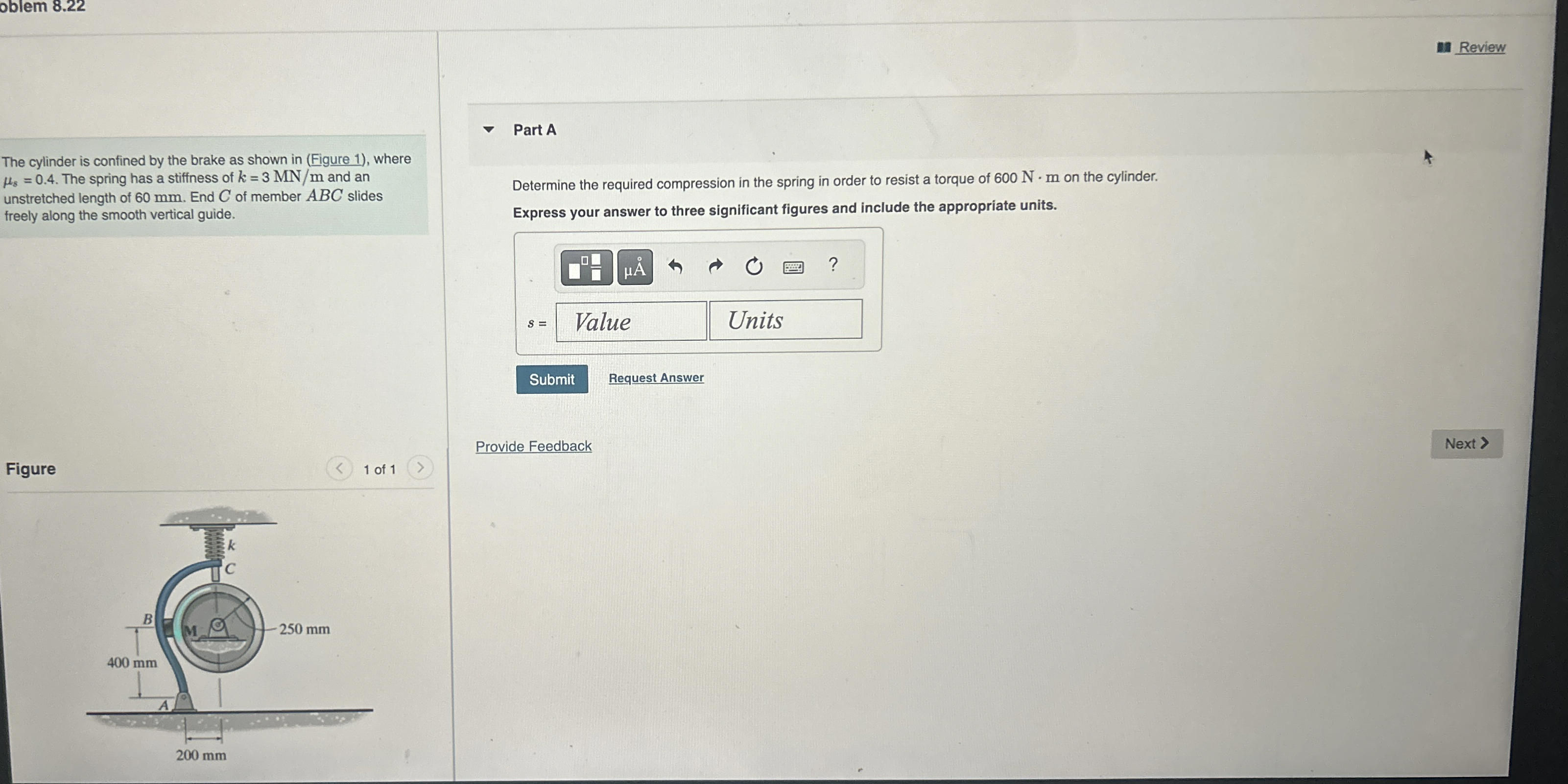 oblem 8 . 2 2 Review The cylinder is confined by