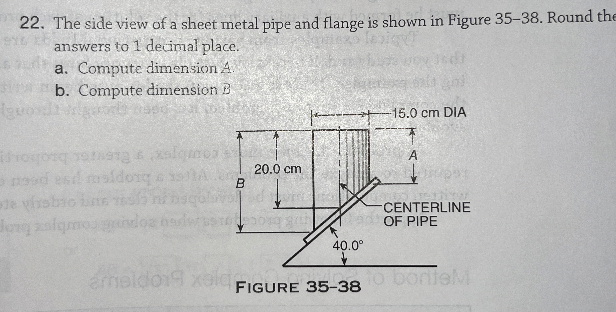 The side view of a sheet metal pipe and flange is