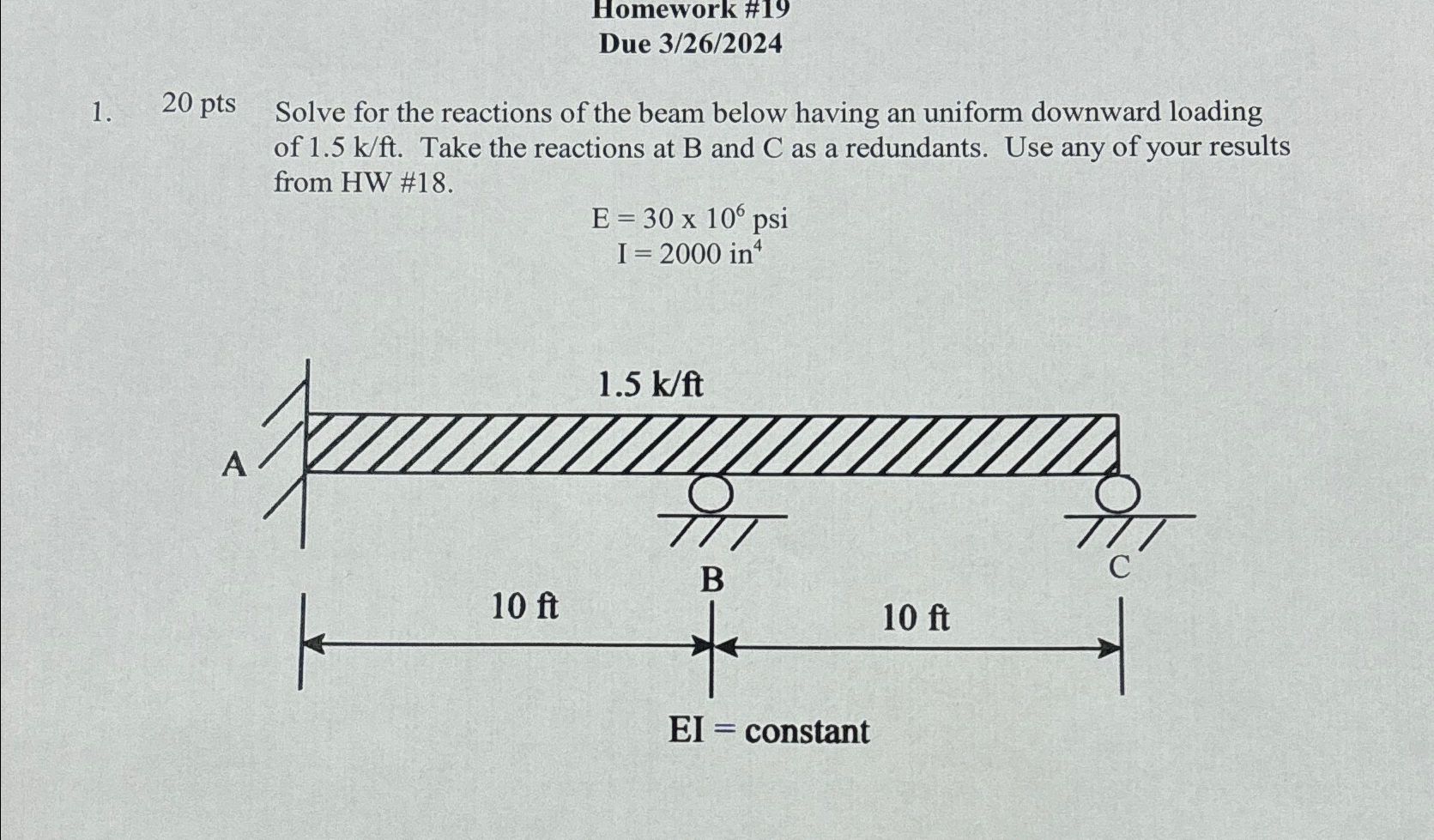 Homework # 1 9 Solve for the reactions of the