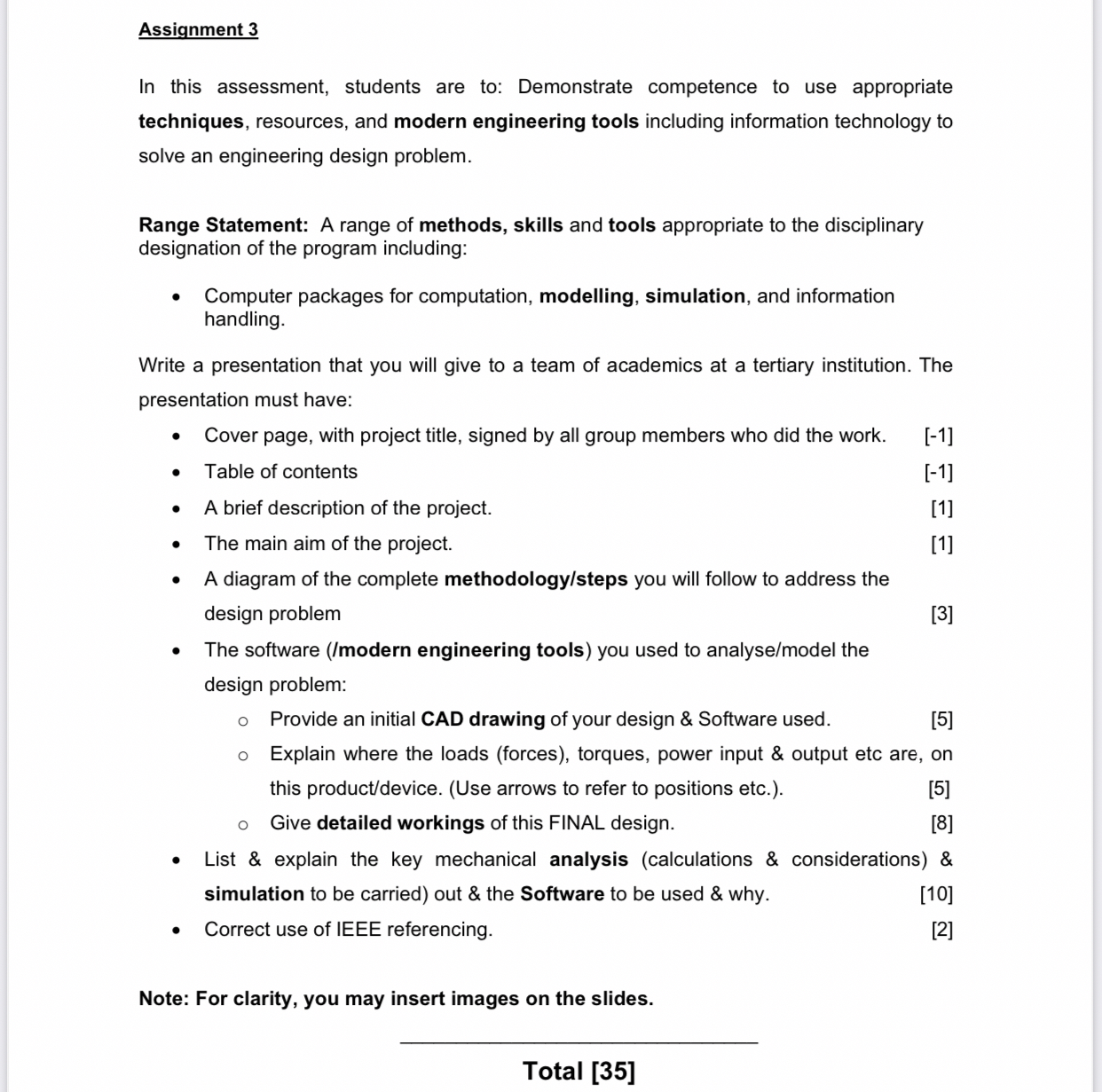 Assignment 3 In this assessment, students are to: