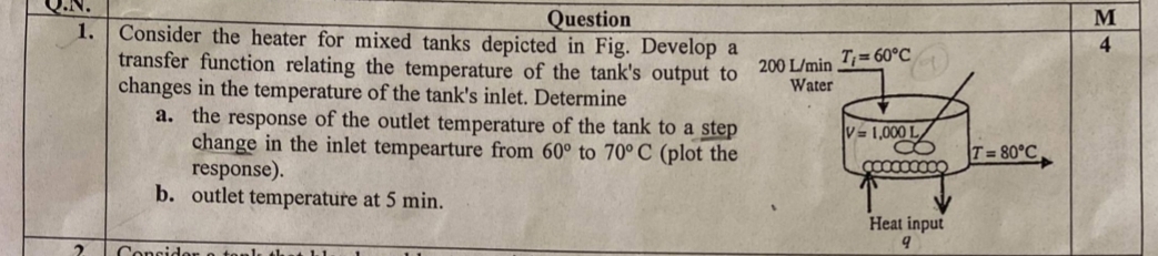 Consider the heater for mixed tanks depicted in