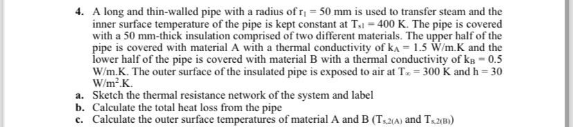 A long and thin - walled pipe with a radius of r