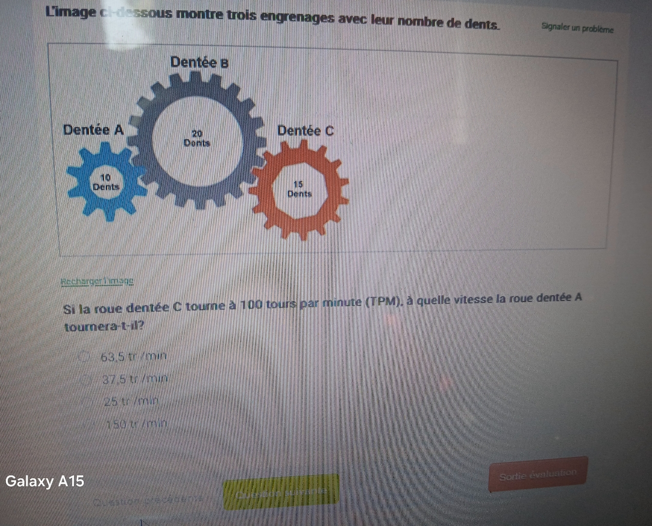 Limage c - dissous montre trois engrenages avec