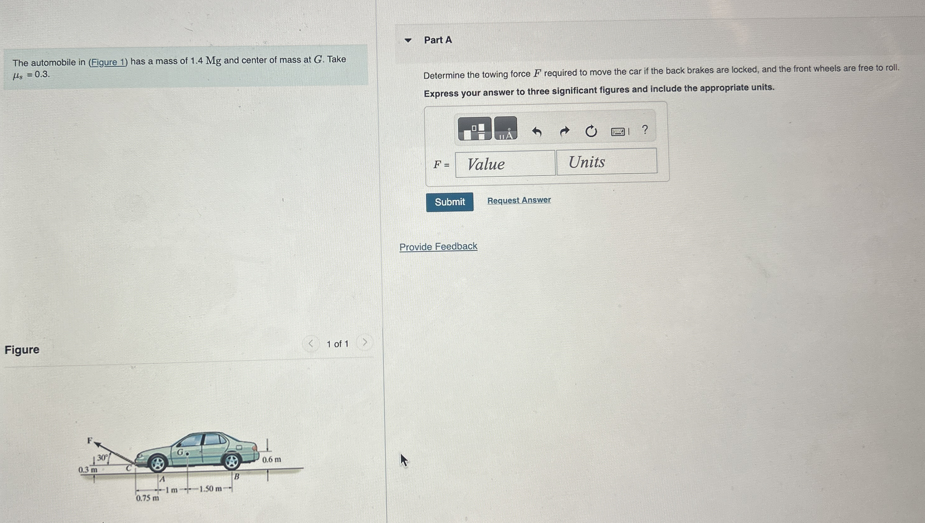 The automobile in ( Figure 1 ) has a mass of 1 .