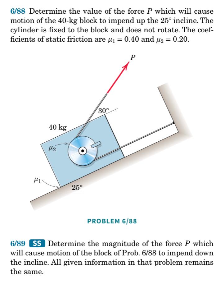 6 / 8 9 Determine the magnitude of the force P