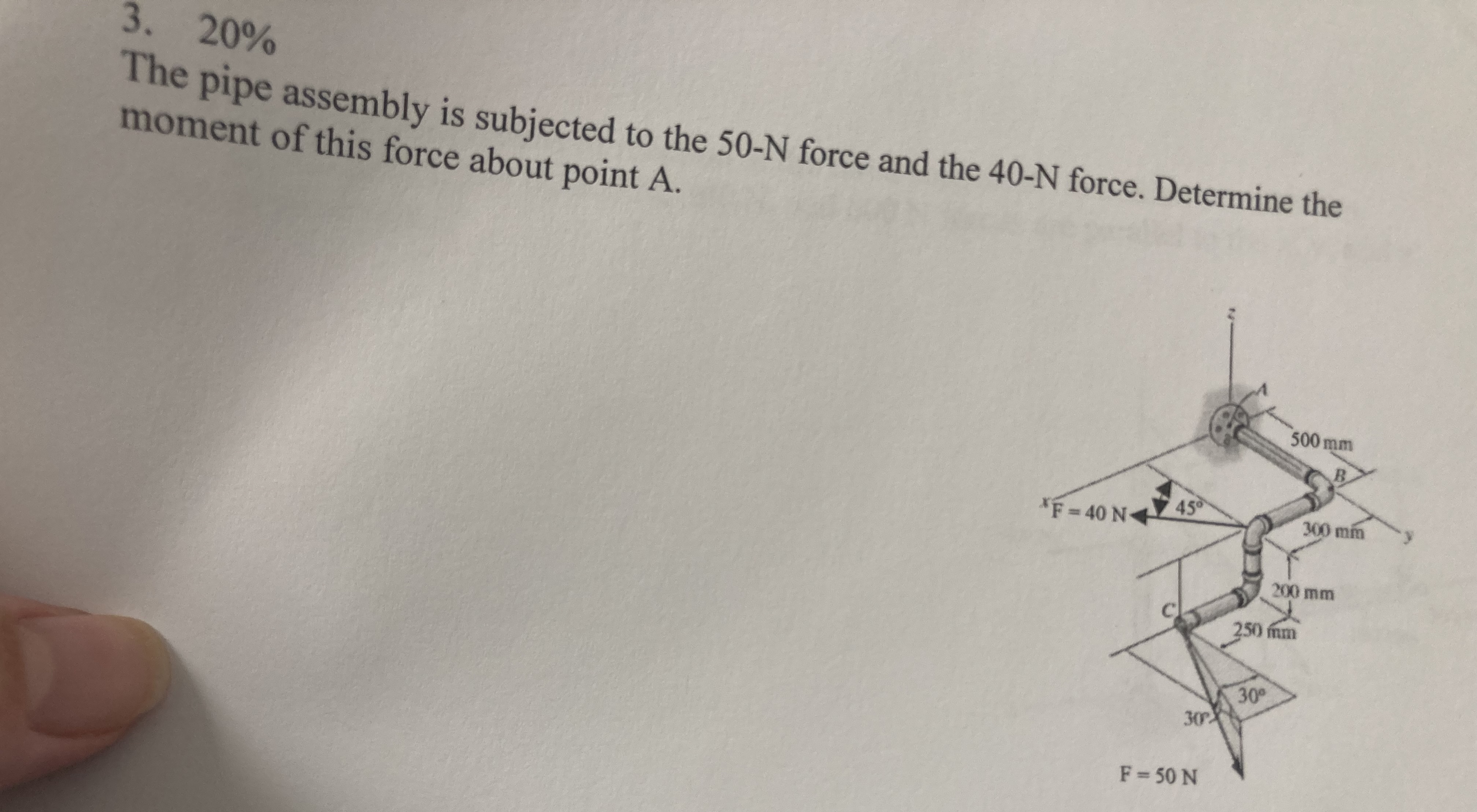 2 0 % The pipe assembly is subjected to the 5 0 -