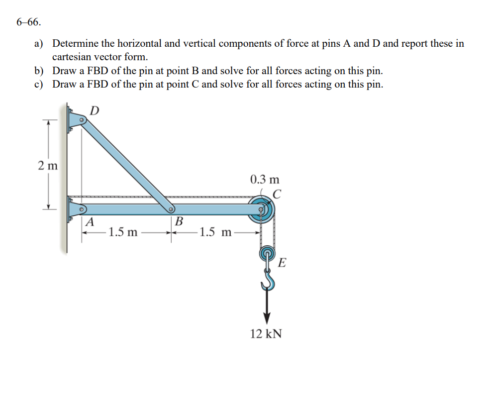 \ ( 6 - 6 6 \ ) . a ) Determine the horizontal
