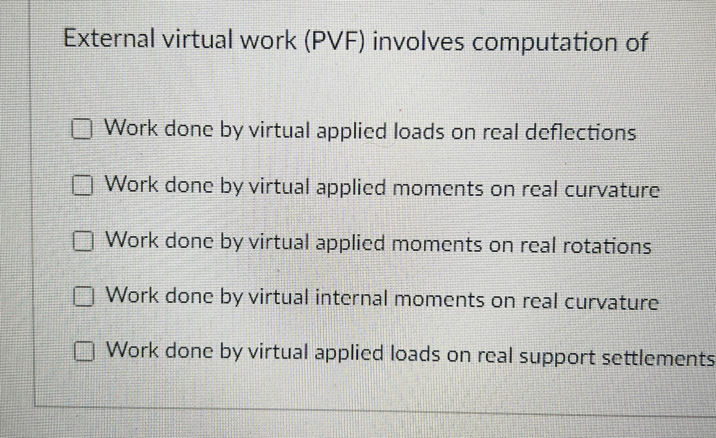 External virtual work ( PVF ) involves