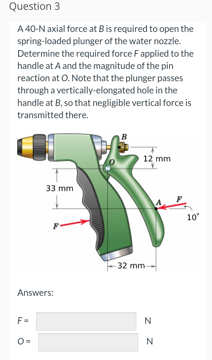 Question 3 A 4 0 - N axial force at B is required