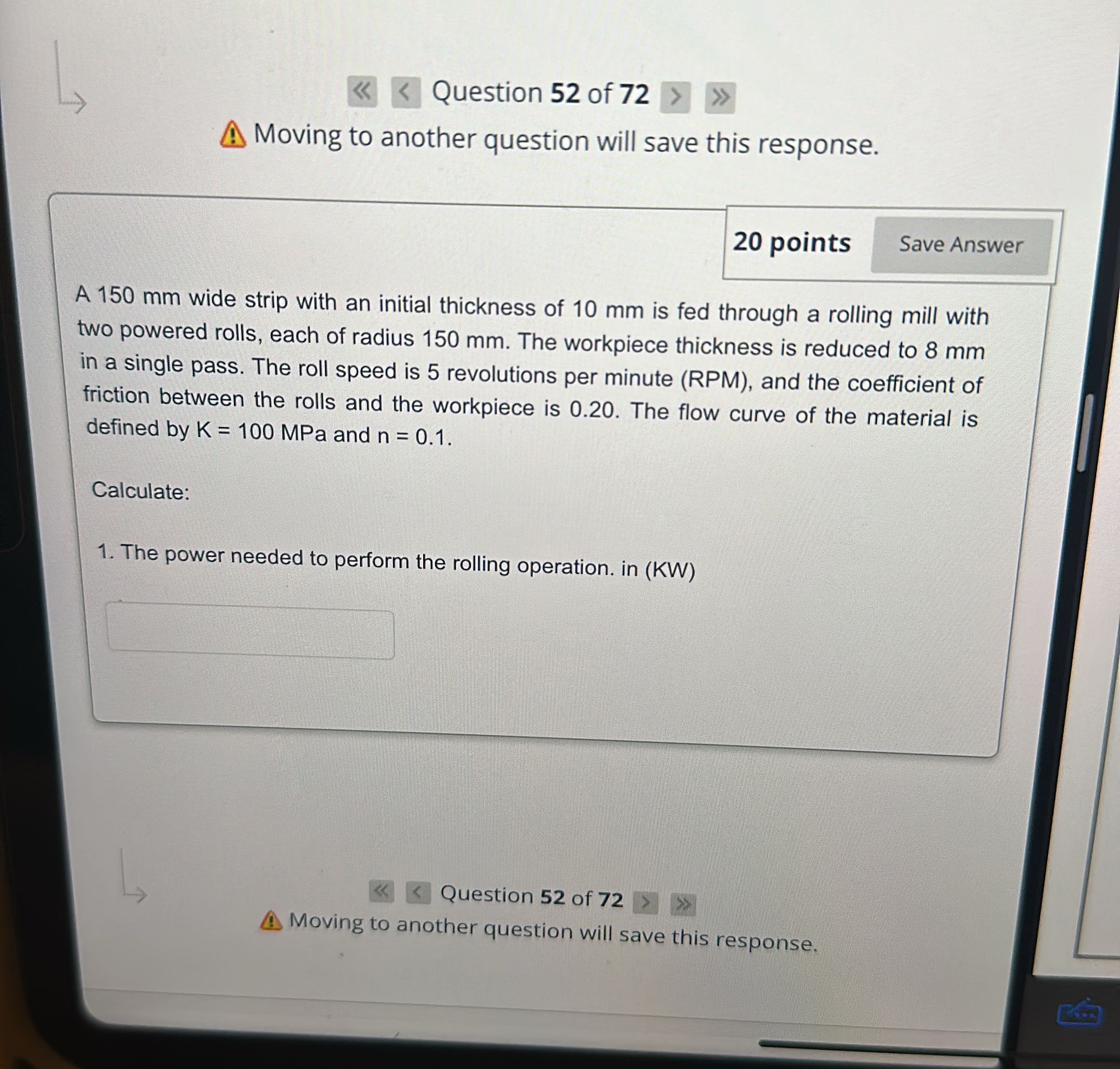 2 0 points A 1 5 0 mm wide strip with an initial