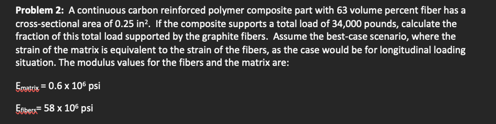 Problem 2 : A continuous carbon reinforced