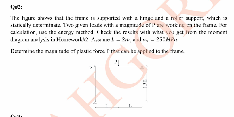 Q# 2 : The figure shows that the frame is