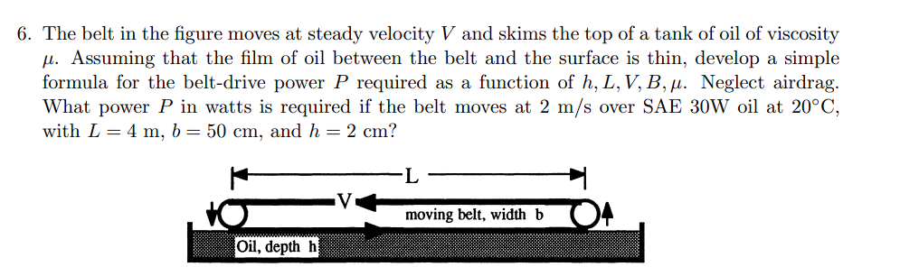 The belt in the figure moves at steady velocity V