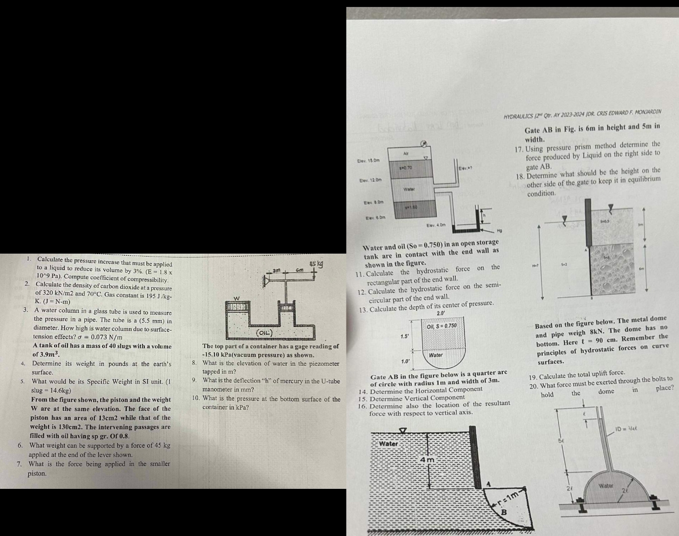 HYDRAULCS | 2 " QT . AY 2 0 2 3 - 2 0 2 4 / DR .