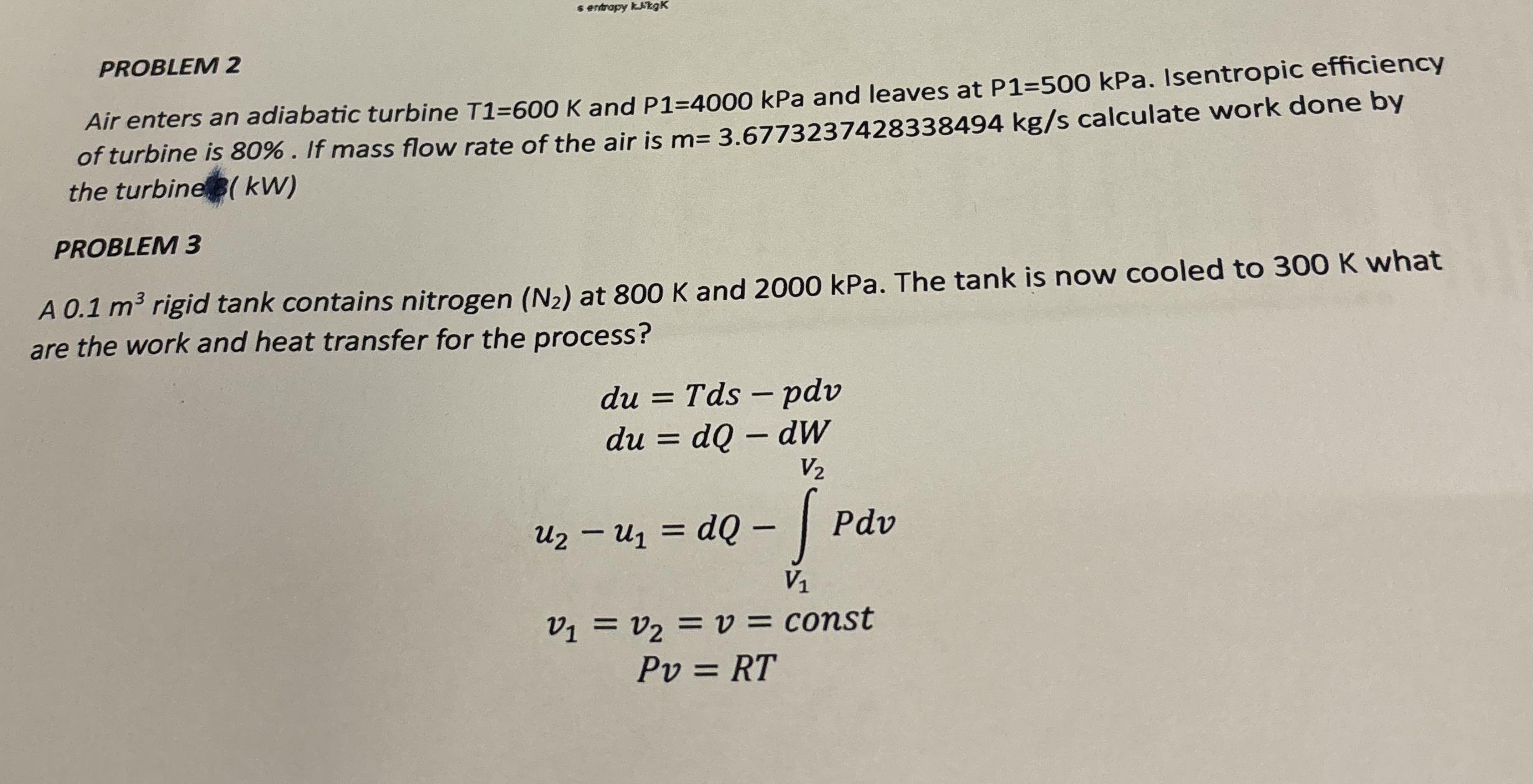 5 ertapy k H k g K Air enters an adiabatic