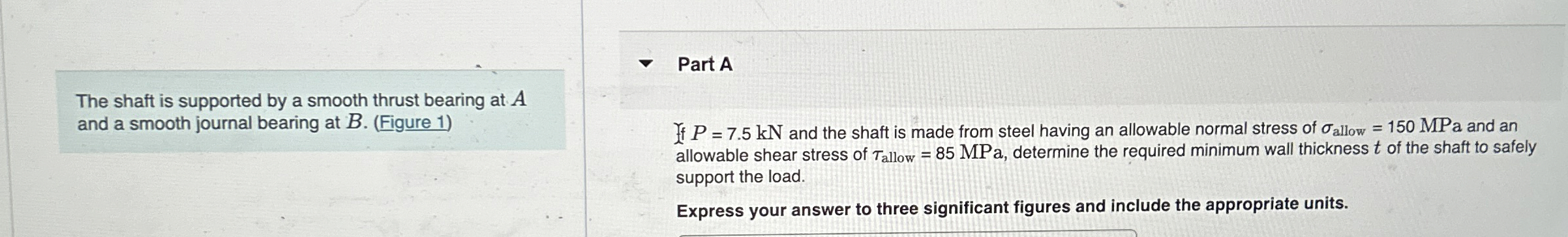 The shaft is supported by a smooth thrust bearing