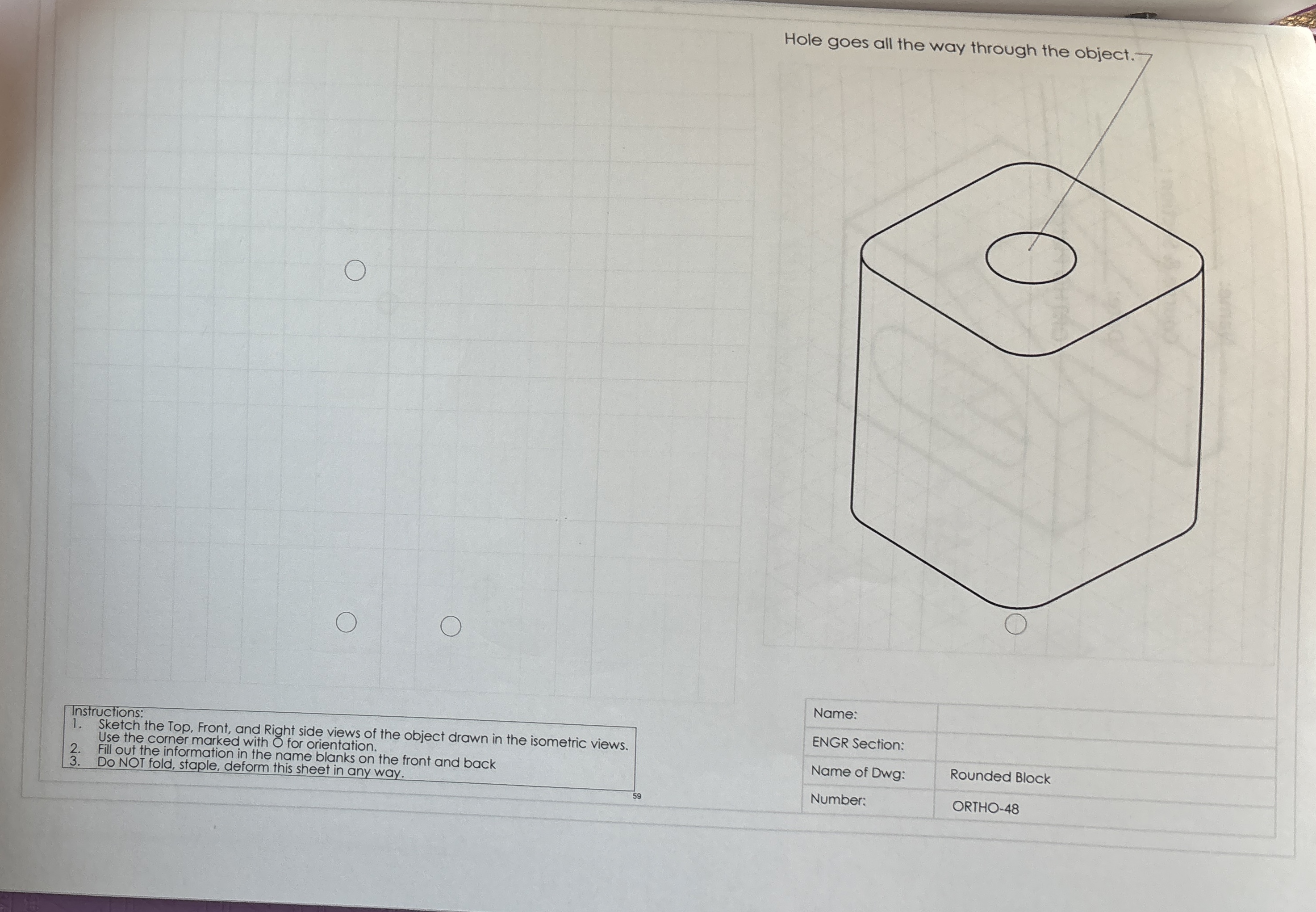 Hole goes all th Instructions: Sketch the Top,