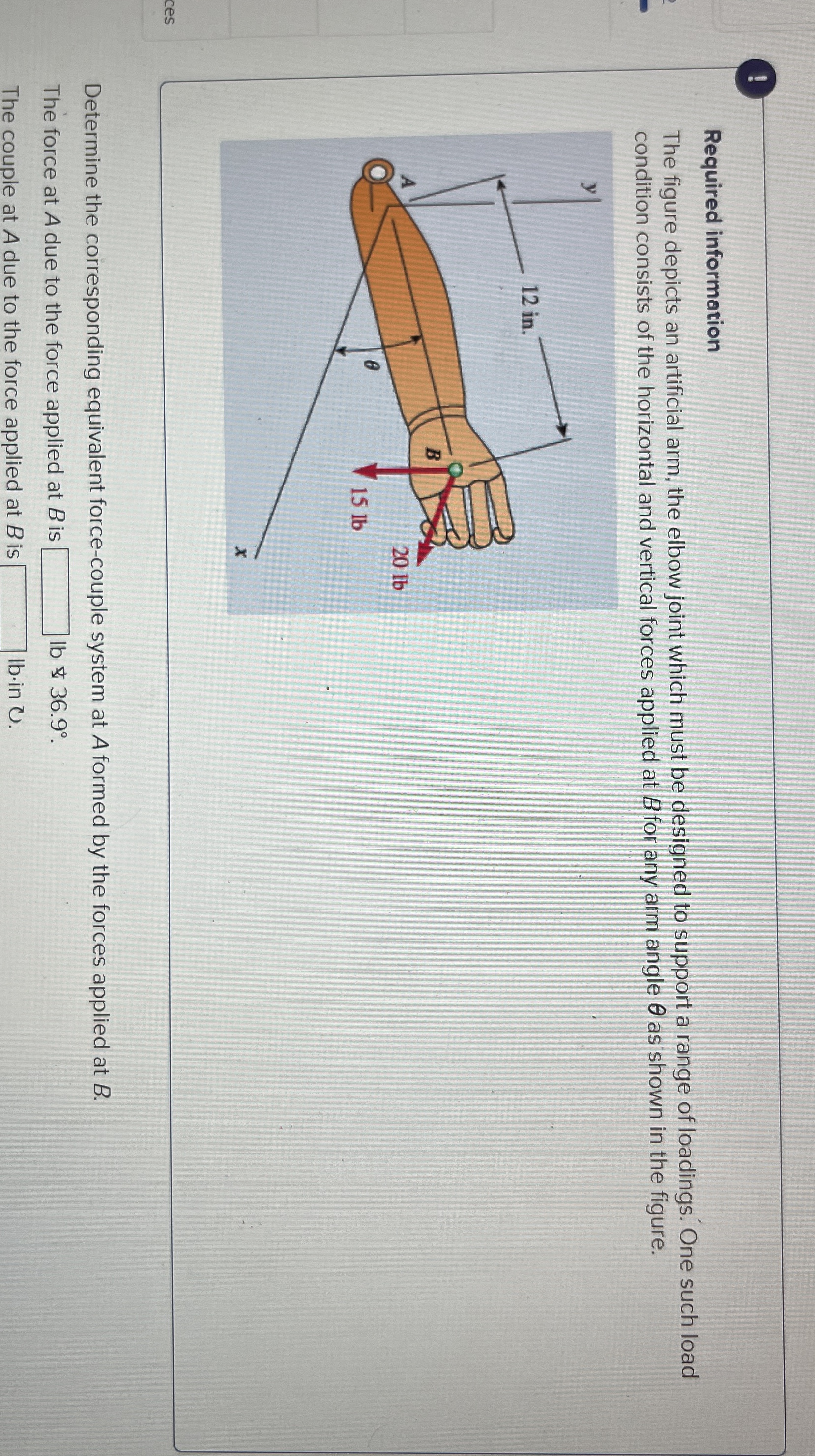 Required information The figure depicts an