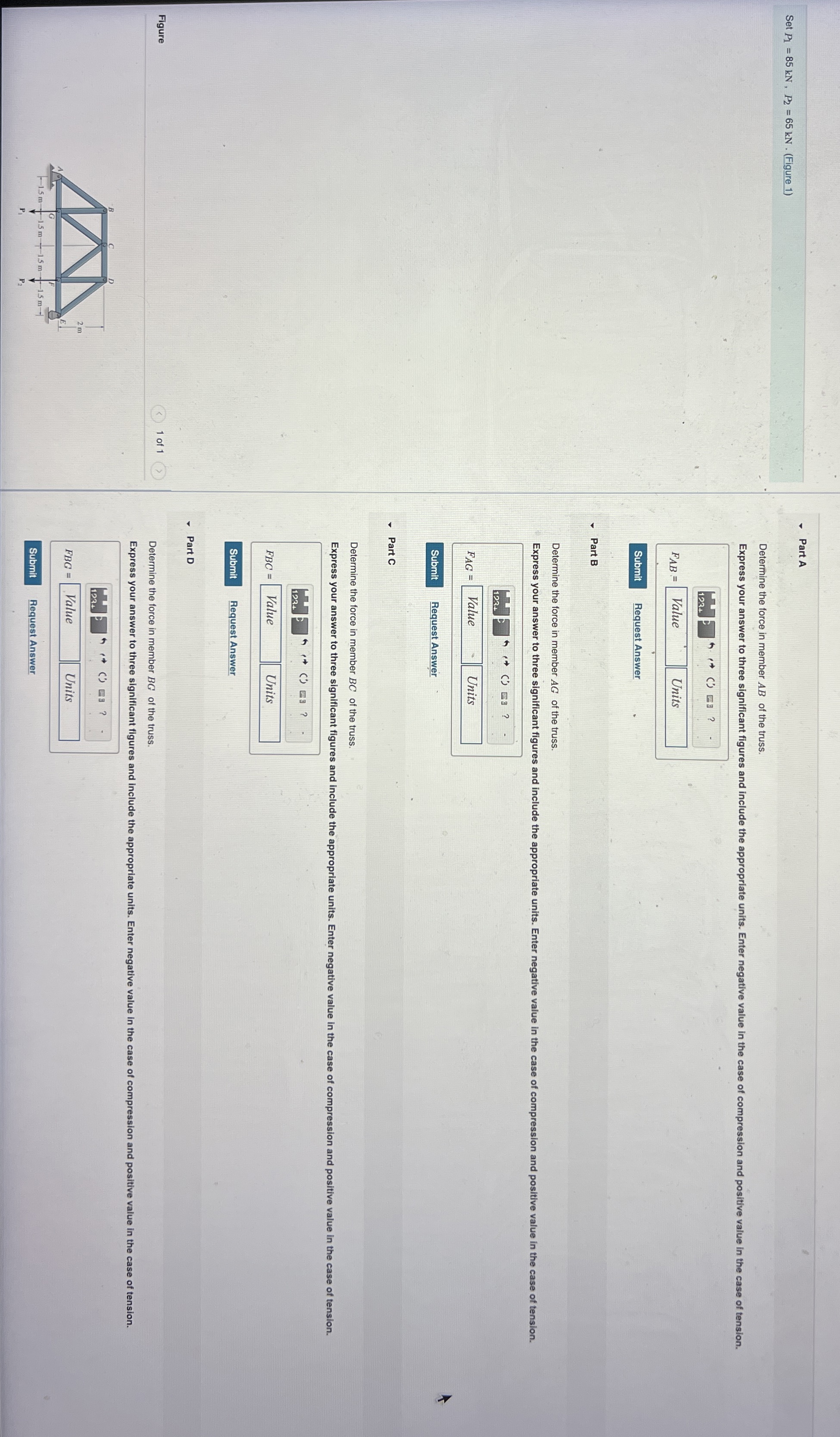 Set P 1 = 8 5 k N , P 2 = 6 5 k N * ( Figure 1 )