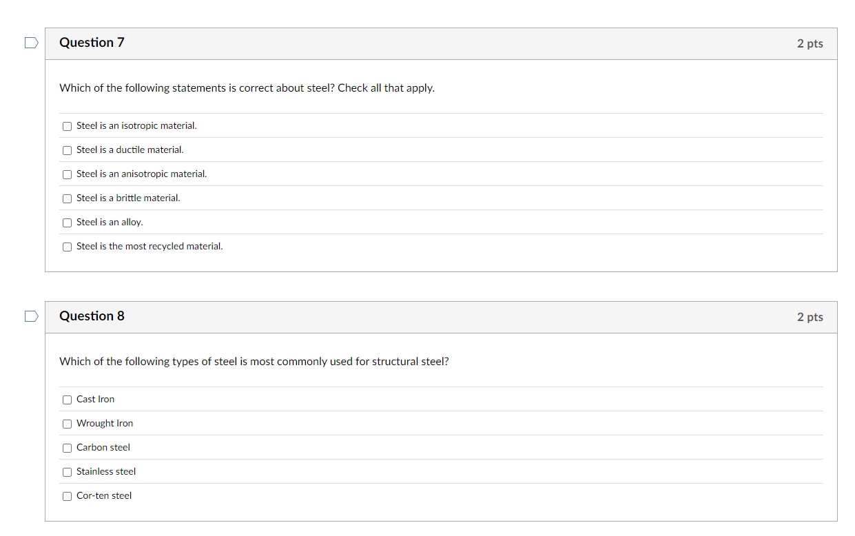 Question 7 Which of the following statements is