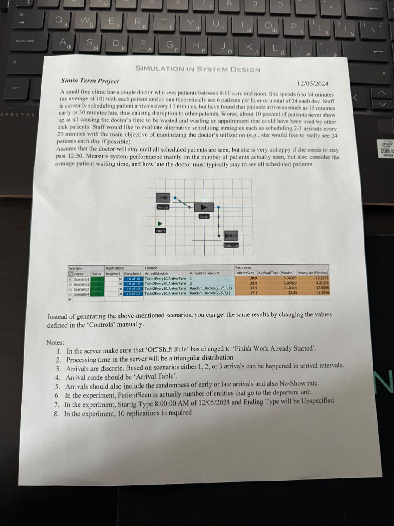 can you do a Simio model for this assignment?