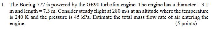 1 . The Boeing 7 7 7 is powered by the GE 9 0