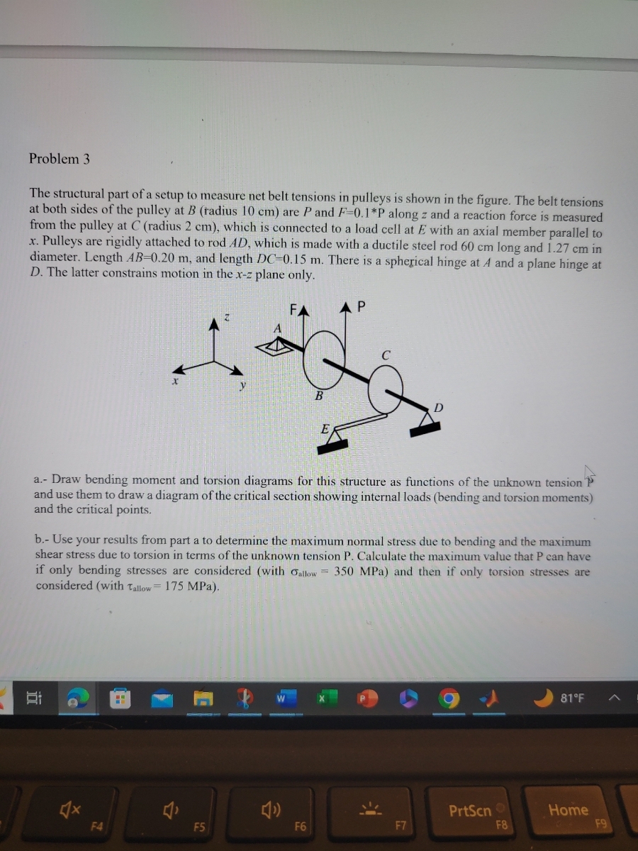 Problem 3 The structural part of a setup to