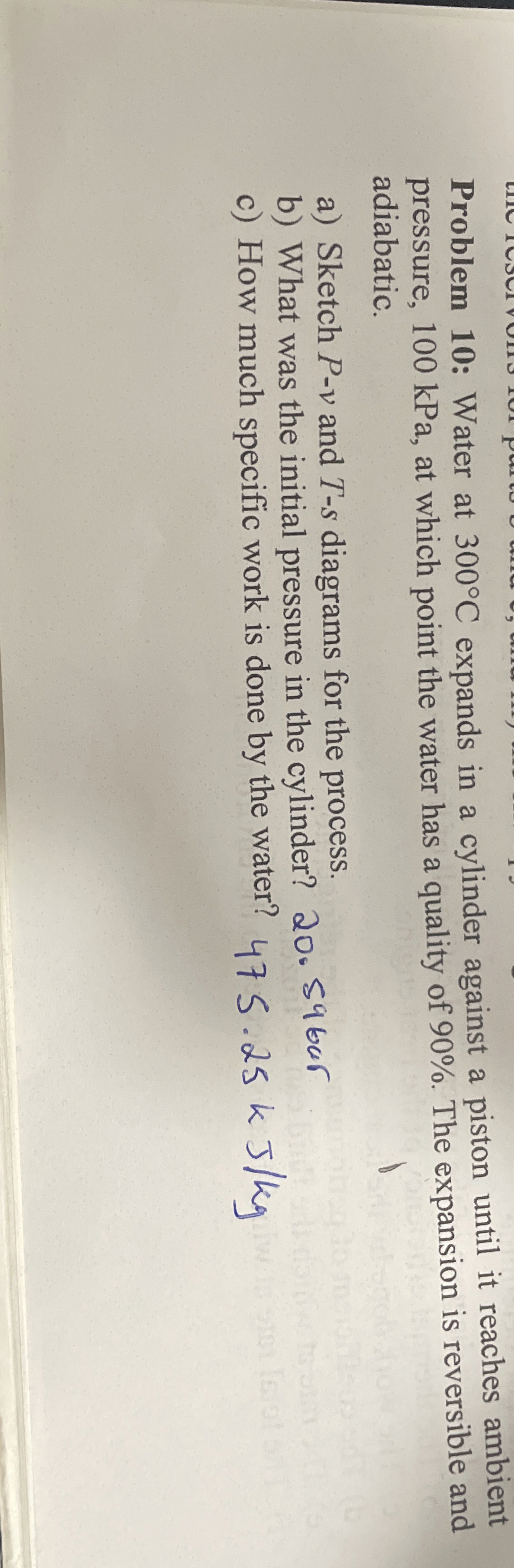 Problem 1 0 : Water at 3 0 0 C expands in a