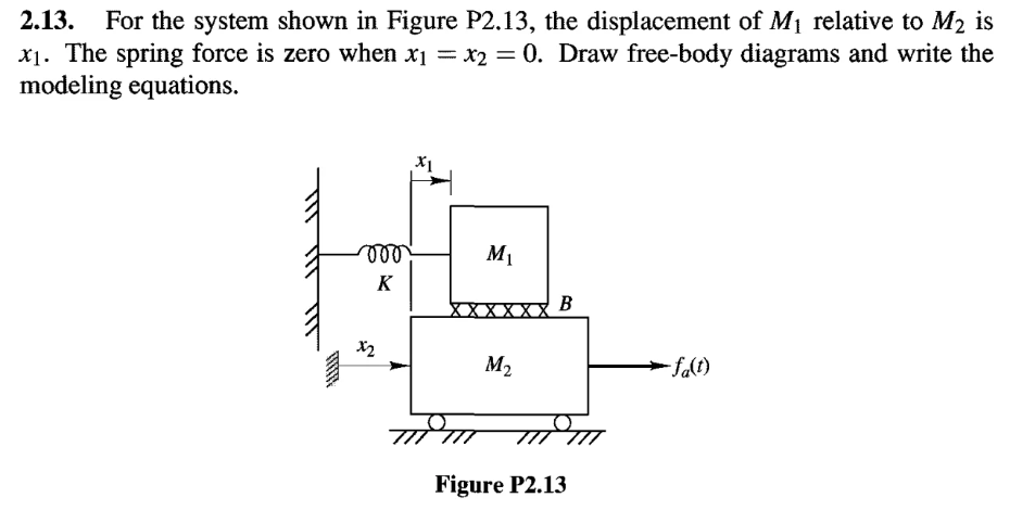 2 . 1 3 . For the system shown in Figure P 2 . 1