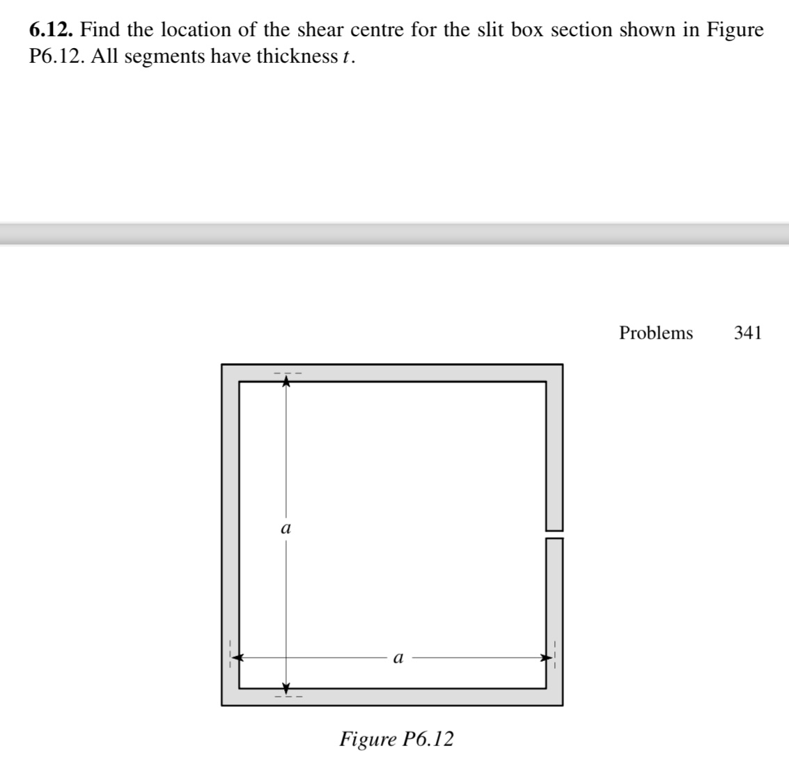 6 . 1 2 . Find the location of the shear centre