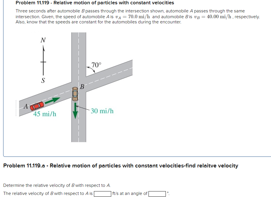 Problem 1 1 . 1 1 9 . a - Relative motion of