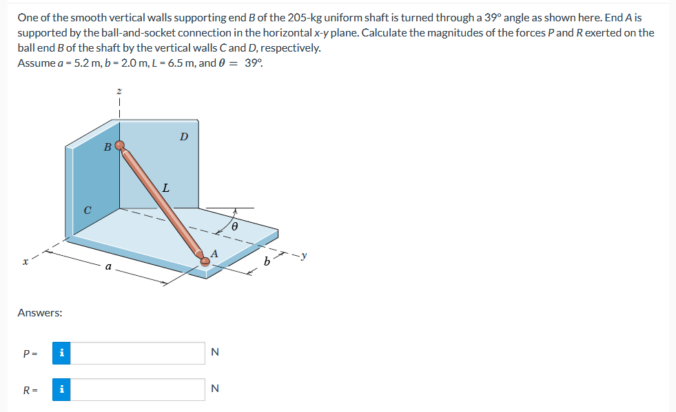 One of the smooth vertical walls supporting end B