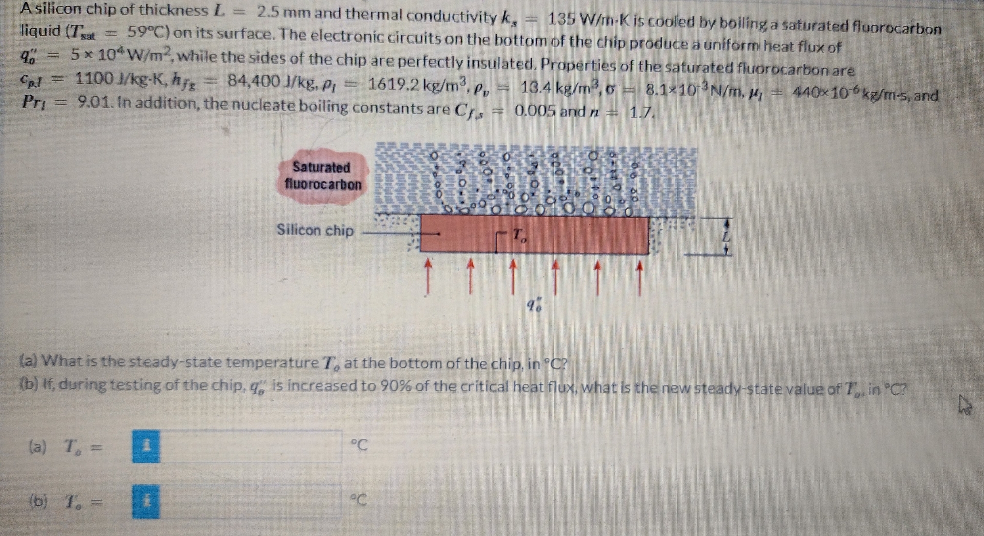 A silicon chip of thickness L = 2 . 5 m m and