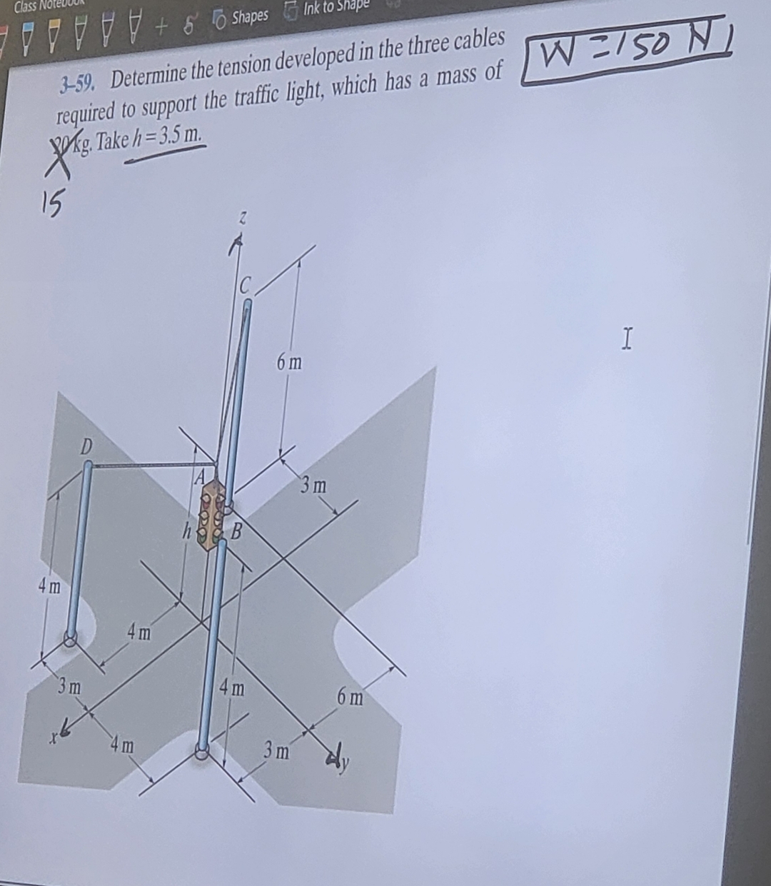 3 - 5 9 . Determine the tension developed in the